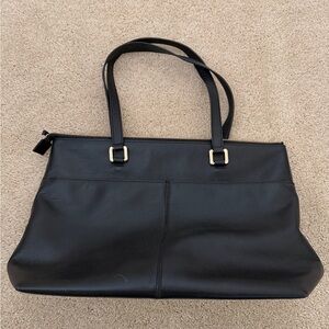 Black Leather Tote Bag